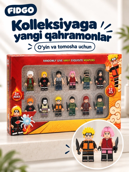 FIDGO o‘yinchoqlari to‘plami, turli xil qahramonlar