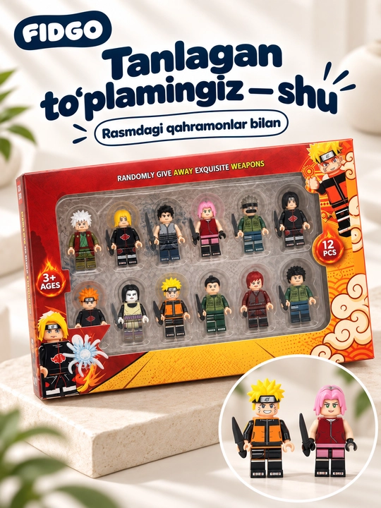 FIDGO o‘yinchoqlari to‘plami, turli xil qahramonlar