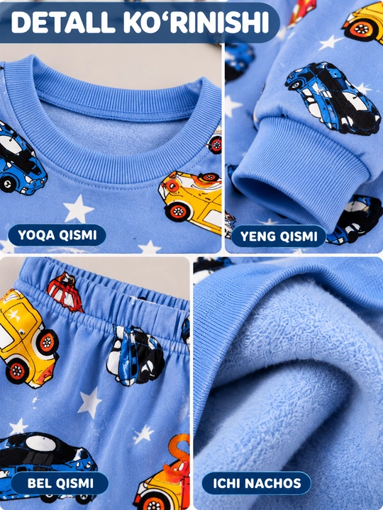 O‘g‘il bola uchun pijama — yumshoq va qulay, 1-8 yosh