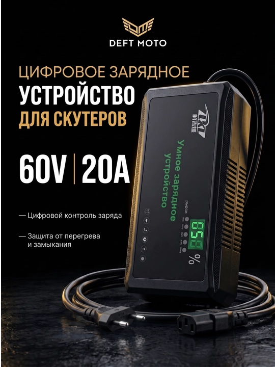 Зарядное устройство цифровой для скутера 48V 12A - 