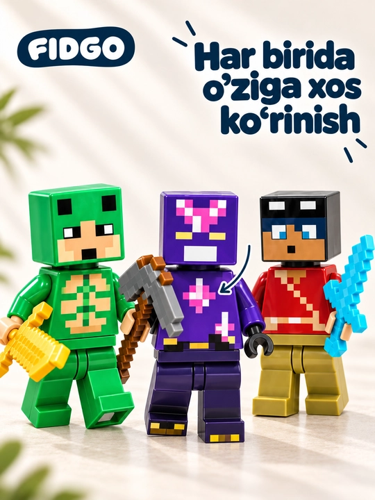 FIDGO o‘yinchoqlari to‘plami, turli xil qahramonlar