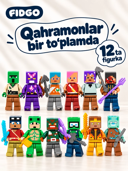 FIDGO o‘yinchoqlari to‘plami, turli xil qahramonlar
