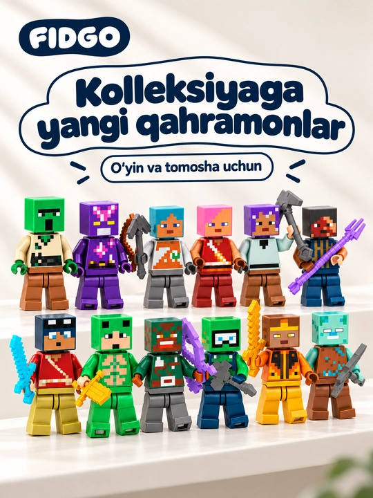 FIDGO o‘yinchoqlari to‘plami, turli xil qahramonlar