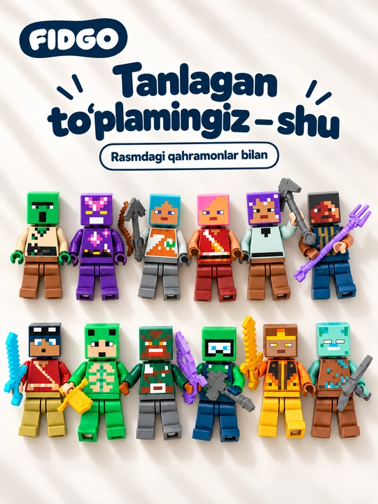 FIDGO o‘yinchoqlari to‘plami, turli xil qahramonlar