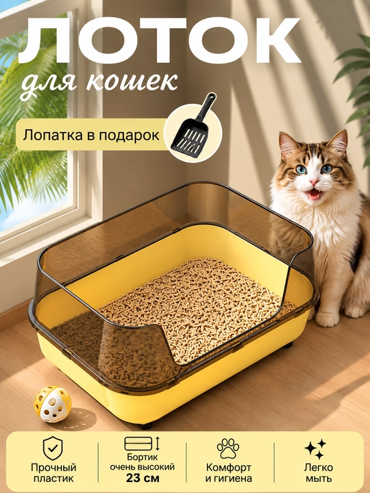 Лоток пластиковый для кошек и котят - 