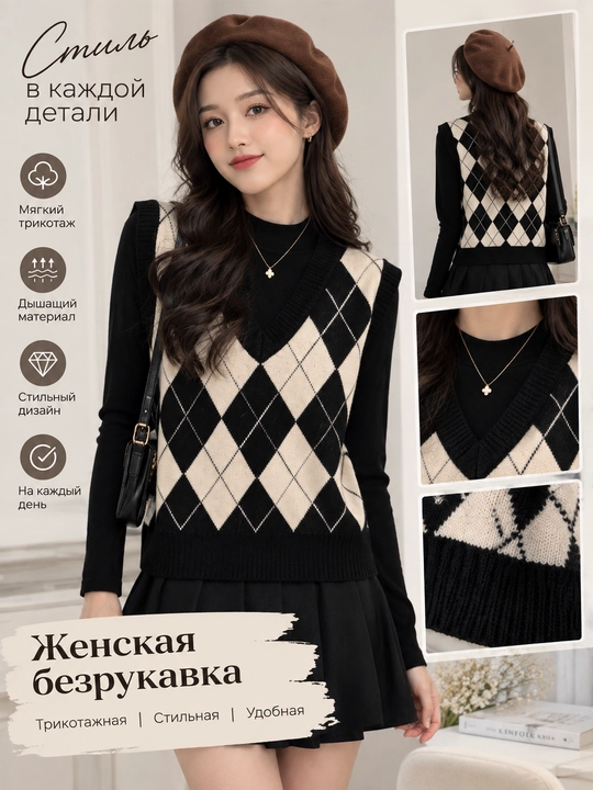 Жилет в стиле PREPPY - 