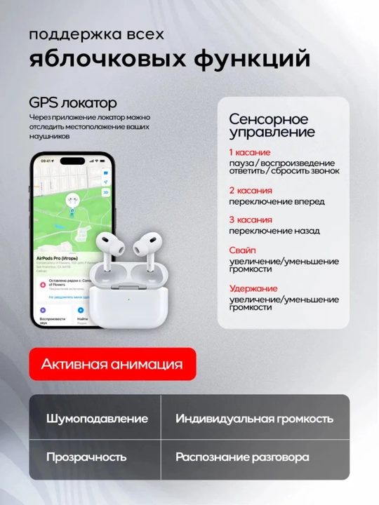 Simsiz quloqchinlar TESCO Pro 2 ANC, iOS, Android, Windows uchun