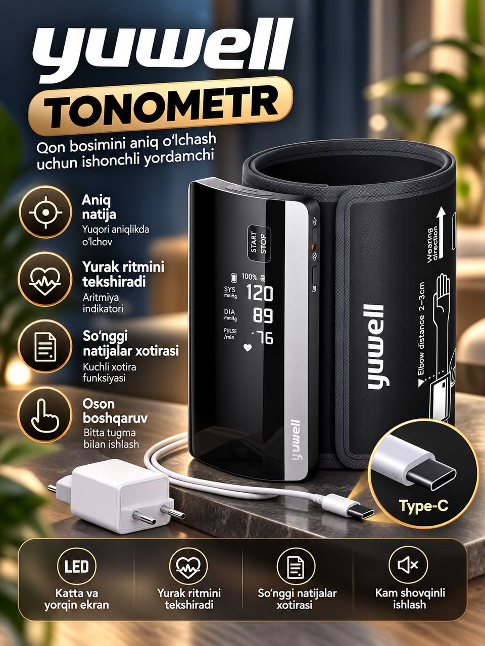 Yuwell YE630CR elektron tonometri - 