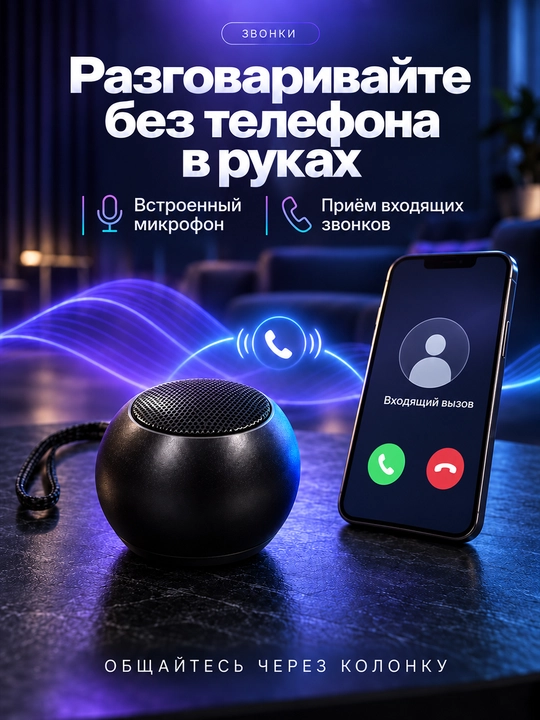 Mini Bluetooth karnay 3 Vt akkumulyatorli va USB orqali quvvatlanadigan