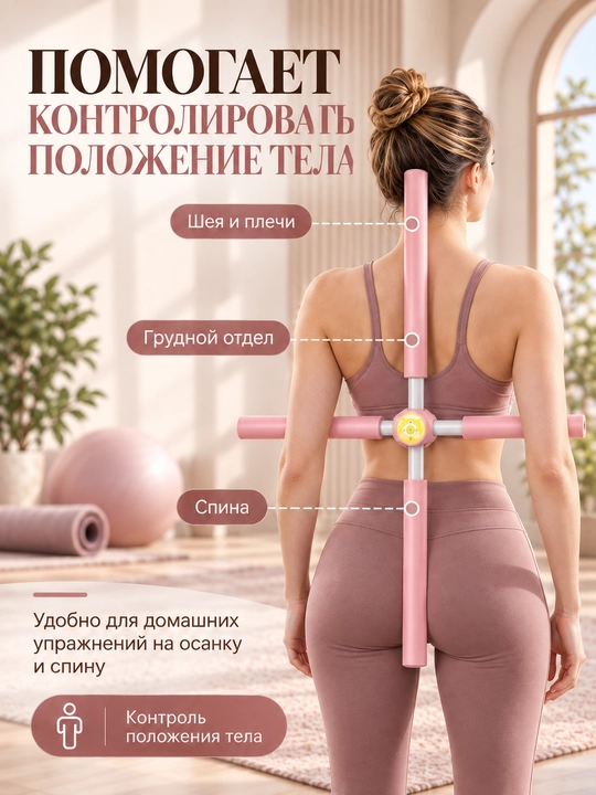 Orqa va yelka uchun cho‘zilish trenajyori, gimnastika tayoqchasi 81 sm