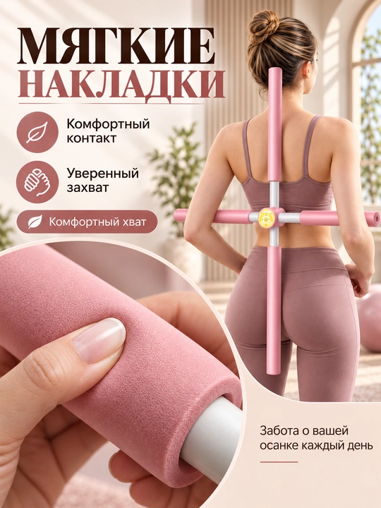 Orqa va yelka uchun cho‘zilish trenajyori, gimnastika tayoqchasi 81 sm