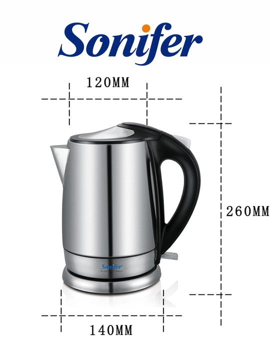 Sonifer SF-2024 Elektr Choynak 1.8L 1850W, Zanglamaydigan Po‘lat, 360°