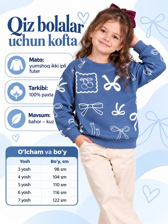 Qiz bolalar uchun svitshot - 