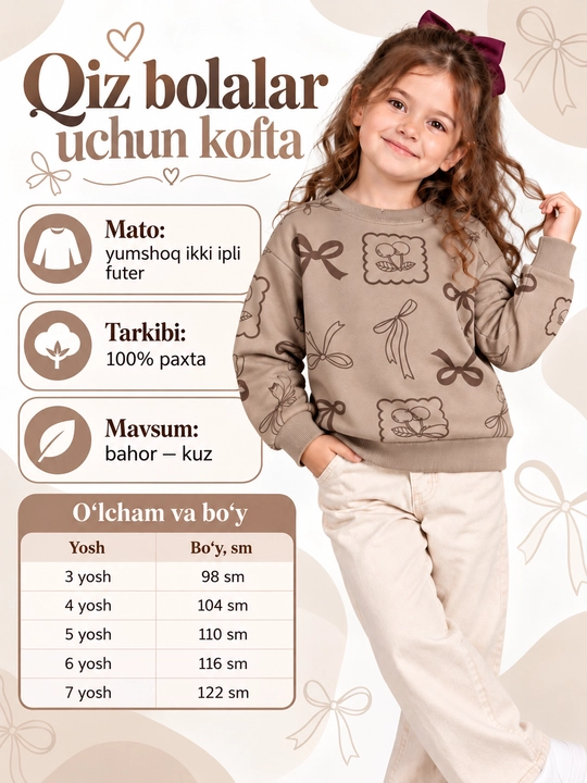 Qiz bolalar uchun svitshot - 