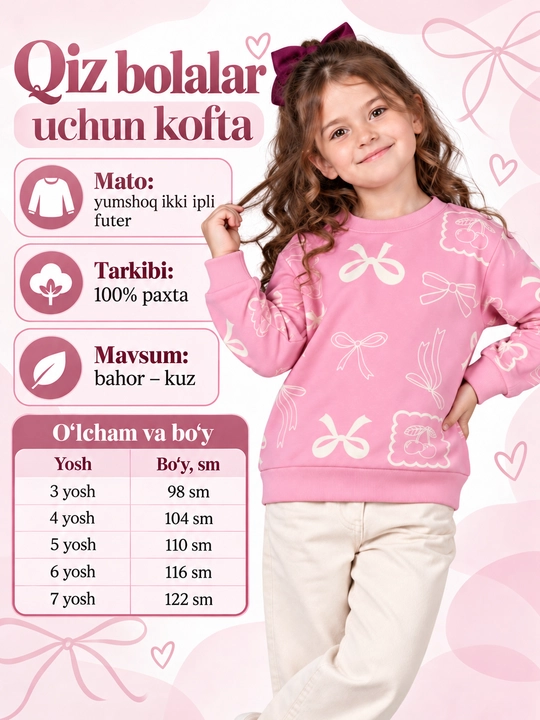 Qiz bolalar uchun svitshot - 