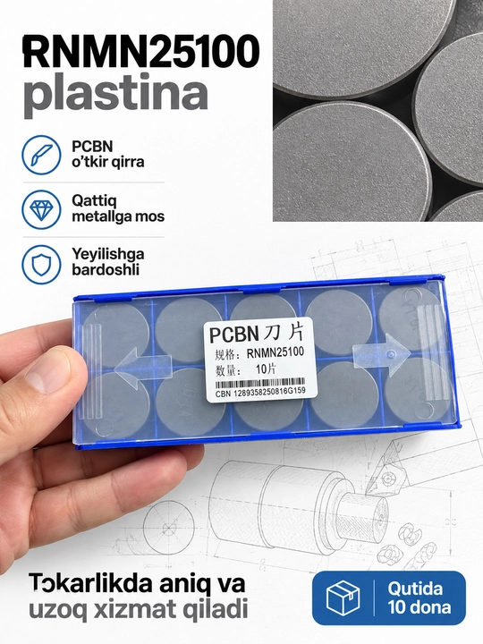 Napayka,Tokarlik kesuvchi plastina RNMN25100, 10 dona - 