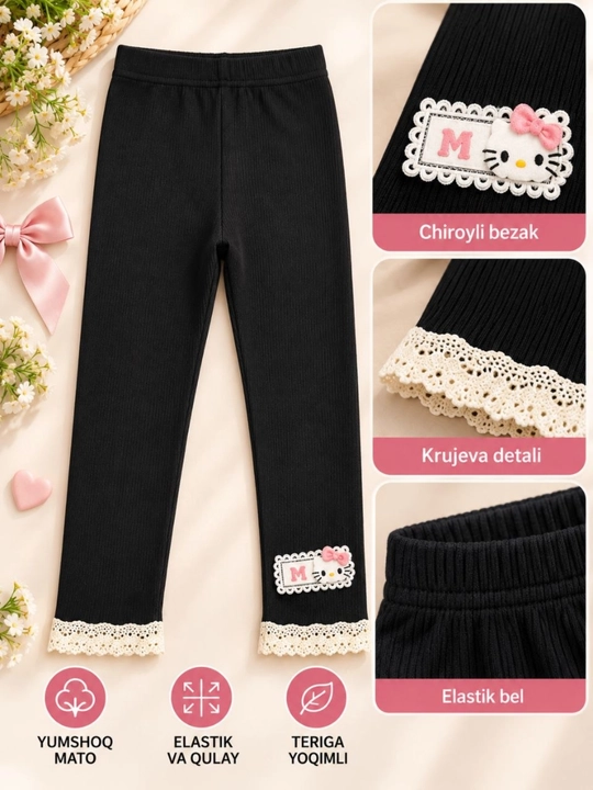 Qizlar uchun bolalar lasinasi, kuzgi elastik losina, yumshoq trikotaj leggings