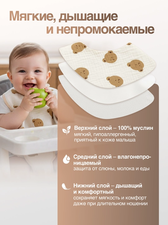 Слюнявчик для кормления новорожденных