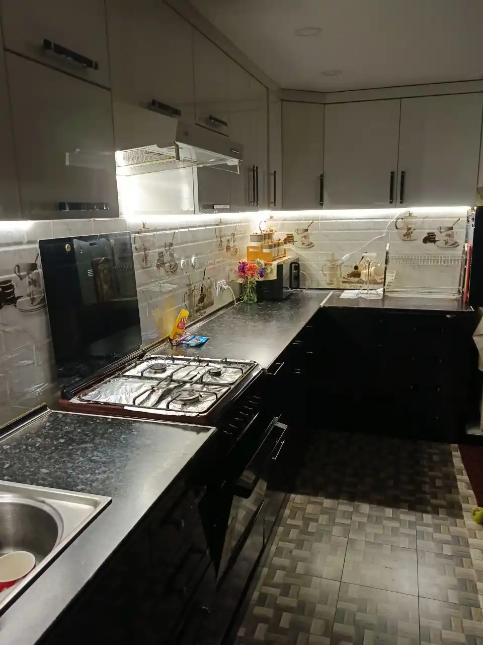 LED подсветка для рабочей зоны кухни, самоклеящаяся, 220V — 1 м, 2 м, 3 м, 4 м, 5 м