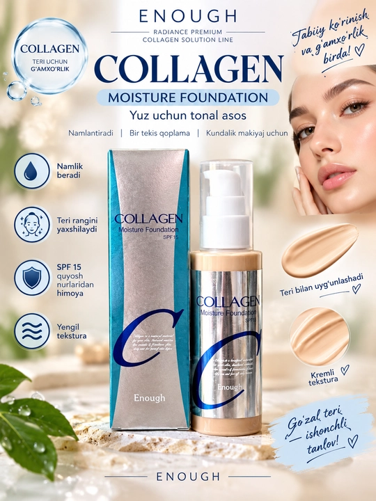 Enough Collagen Moisture Foundation SPF15 Kollagenli Tonal Krem - 