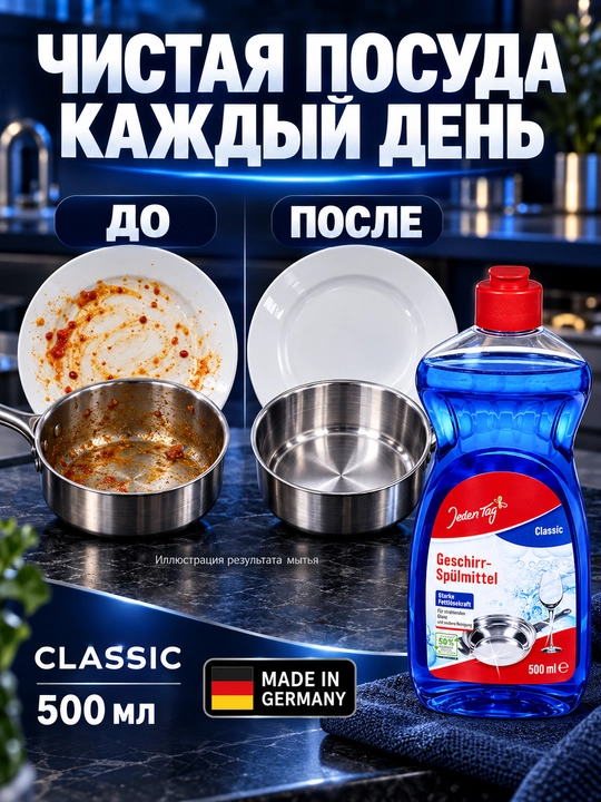 Idish yuvish vositasi Classic Jeden Tag, 500 ml / 1 l