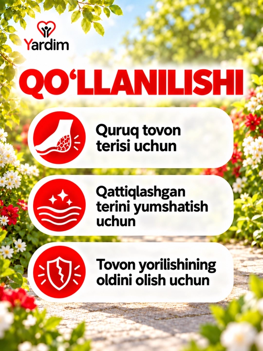 Silikon namlovchi tovon qoplamasi, quruq va yorilgan tovonlar uchun, Y-10002
