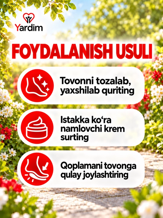 Silikon namlovchi tovon qoplamasi, quruq va yorilgan tovonlar uchun, Y-10002