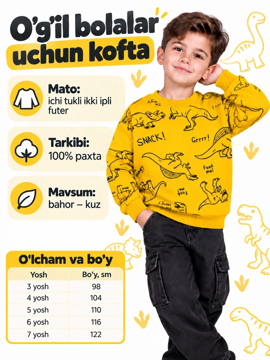 O‘g‘il bolalar uchun svitshot - 