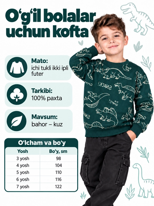 O‘g‘il bolalar uchun svitshot - 