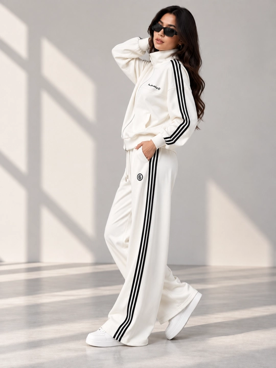 Ayollar uchun ikki qismli sport kiyimi oversize, zamokli olimpiyka va keng shim 42-48