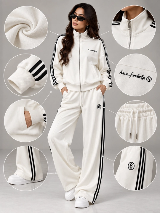 Ayollar uchun ikki qismli sport kiyimi oversize, zamokli olimpiyka va keng shim 42-48