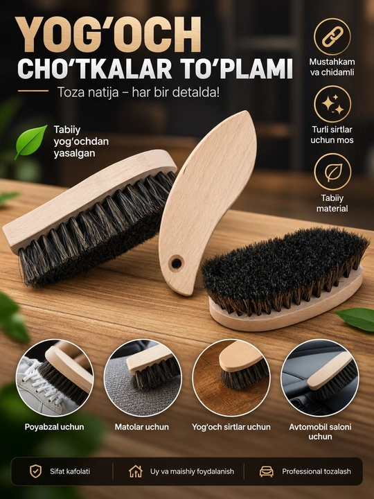 Yog'och asosli tozalash va jilolash cho'tkasi - 