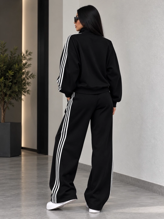 Ayollar uchun ikki qismli sport kiyimi oversize, zamokli olimpiyka va keng shim 42-48