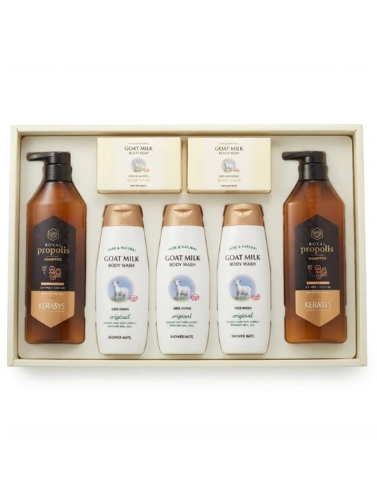 Kerasys x Shower Mate Propolis va Echki Suti Kosmetika Sovg'a To'plami