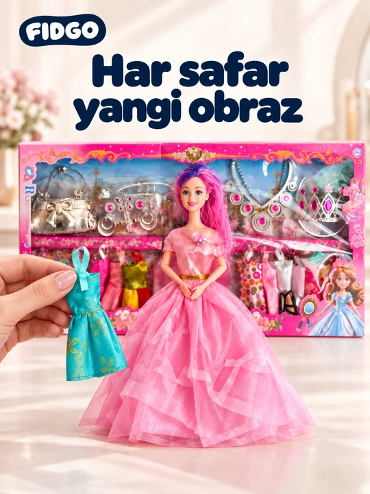 FIDGO qo‘g‘irchoqlari, liboslar va aksessuarlar bilan o‘yin to‘plamlari