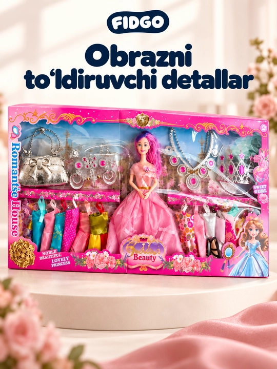 FIDGO qo‘g‘irchoqlari, liboslar va aksessuarlar bilan o‘yin to‘plamlari