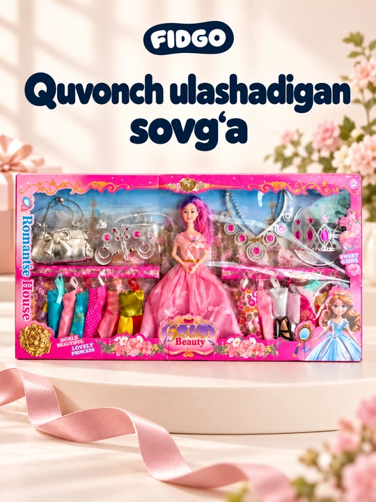 FIDGO qo‘g‘irchoqlari, liboslar va aksessuarlar bilan o‘yin to‘plamlari