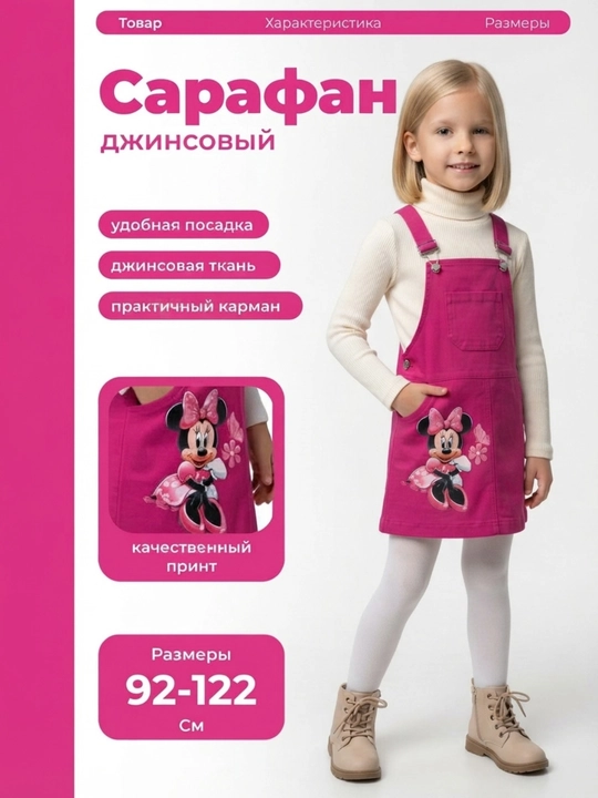 Сарафан для девочек джинсовый