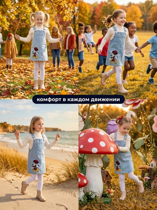 Сарафан для девочек джинсовый