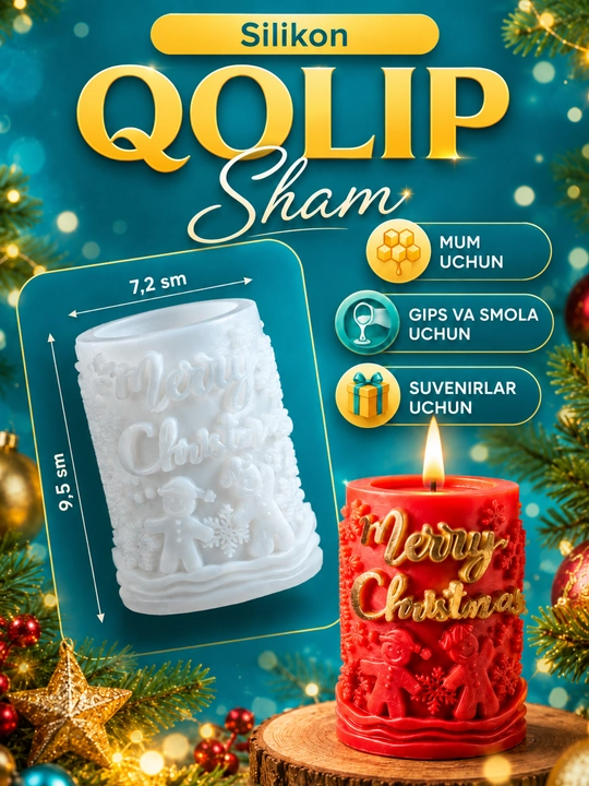 Silikon qolip mum uchun, sham, shamlar tayyorlash uchun mold