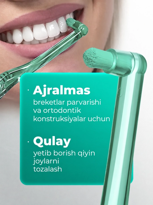 Monopuchok tish cho‘tkasi Revyline S1200 Single, breketlar uchun, ortodontik, yumshoq