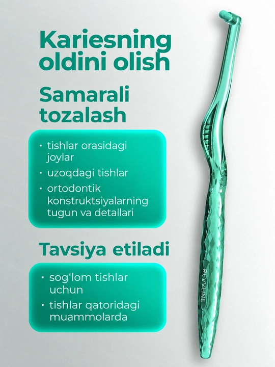 Monopuchok tish cho‘tkasi Revyline S1200 Single, breketlar uchun, ortodontik, yumshoq