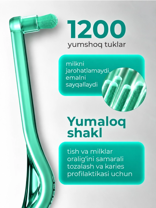 Monopuchok tish cho‘tkasi Revyline S1200 Single, breketlar uchun, ortodontik, yumshoq