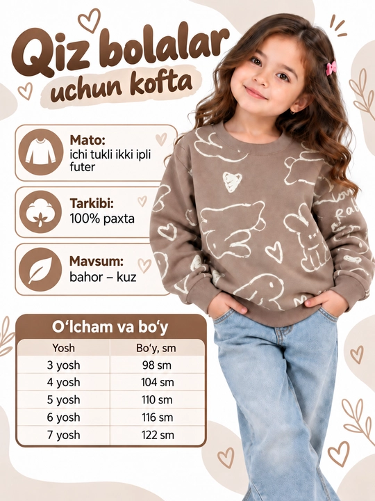 Qiz bolalar uchun svitshot - 
