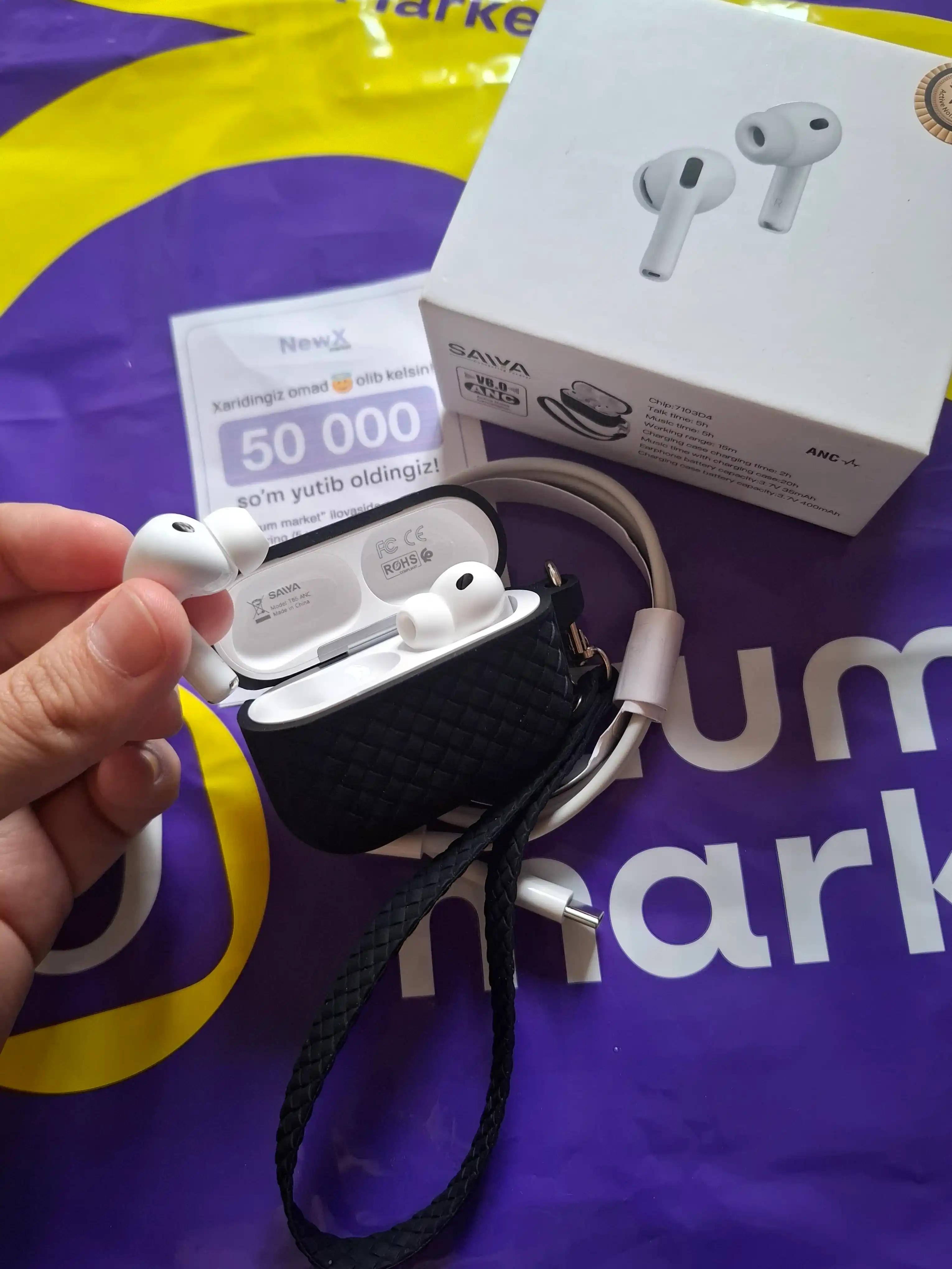 Pods Pro 3 ANC, simsiz quloqchinlar, Bluetooth, naushnik, barcha turdagi telefonlar uchun