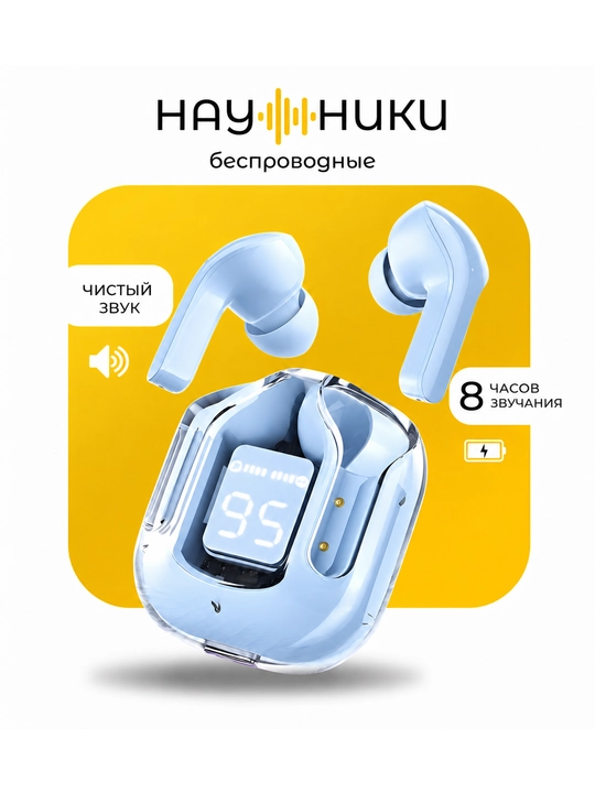 Наушники беспроводные с микрофоном и дисплеем - 