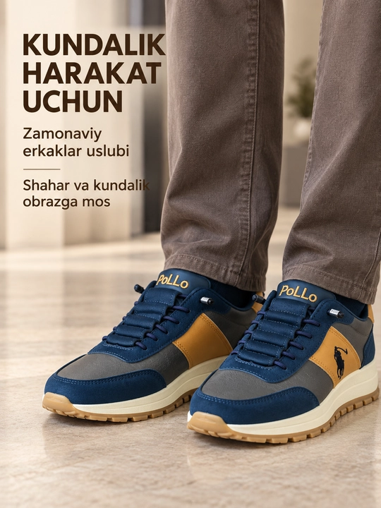 Erkaklar uchun yengil krossovkalar,havo o‘tkazuvchi yumshoq taglik