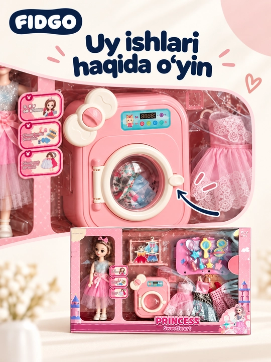 FIDGO qo‘g‘irchoqlari, liboslar va aksessuarlar bilan o‘yin to‘plamlari