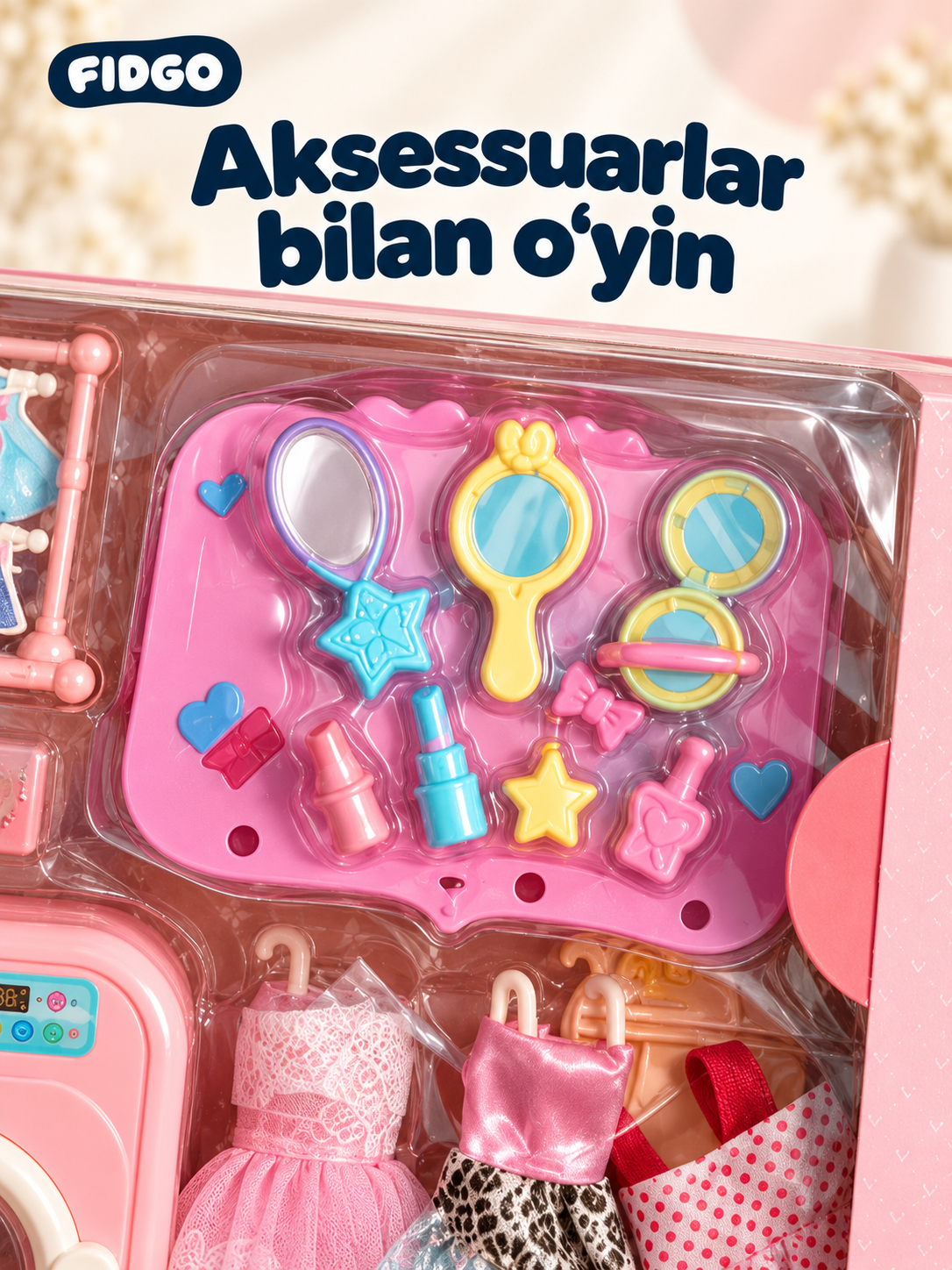 FIDGO qo‘g‘irchoqlari, liboslar va aksessuarlar bilan o‘yin to‘plamlari