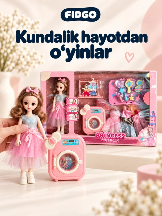 FIDGO qo‘g‘irchoqlari, liboslar va aksessuarlar bilan o‘yin to‘plamlari